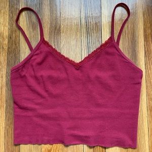 Burgundy cropped tank top